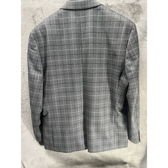 Ralph Lauren Chaps Blazer Men’s 44R Gray Plaid Jacket Sports Coat Check Preppy - Picture 6 of 6